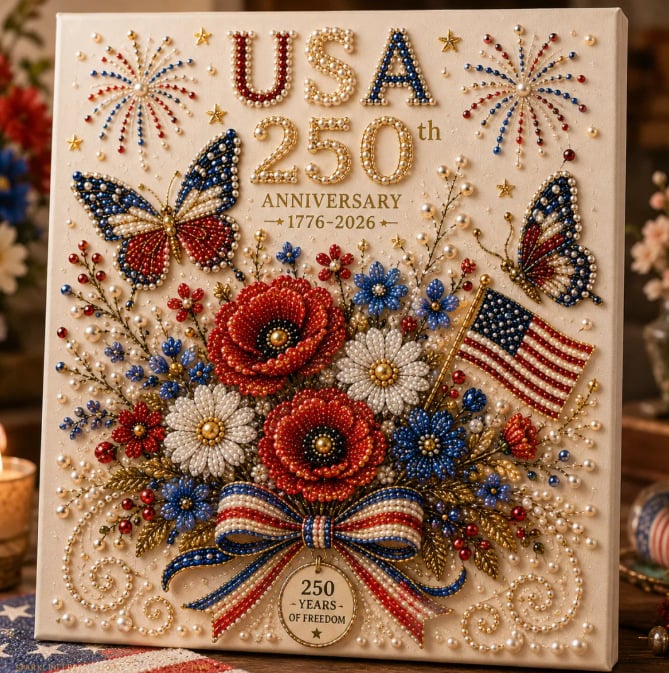 🔥LAST DAY 50% OFF - 🇺🇸 USA 250th Anniversary DIY Pearl Painting Kit ✨❤️‍🔥BUY 2 GET FREE SHIPPING