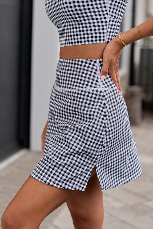 Active State Black Gingham Active Skirt FINAL SALE