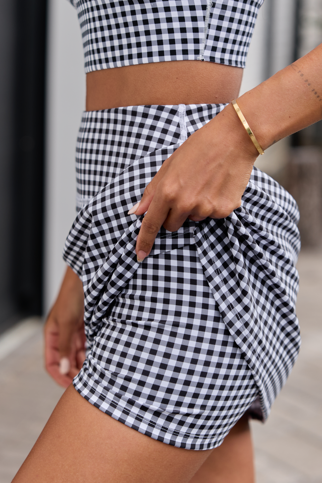Active State Black Gingham Active Skirt FINAL SALE