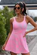 Active State Rose Gingham Pink Dress FINAL SALE