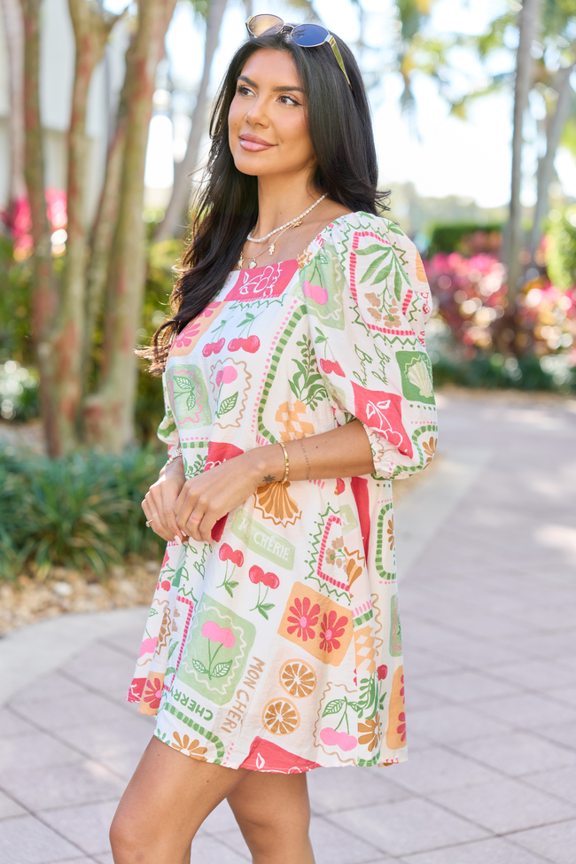 Cherryfic Day Flower Print Mini Dress FINAL SALE