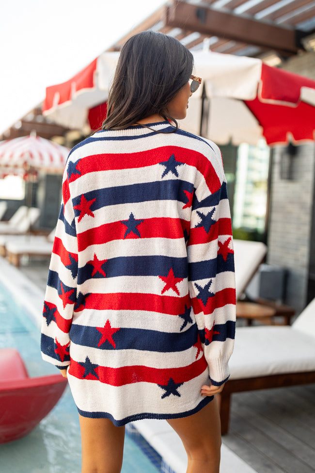 Old Glory Stars and Stripes Oversized Sweater FINAL SALE