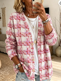 Women's Pink Art Print Casual Cardigan