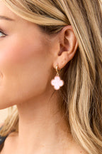 Tilly Clover White Huggie Earrings FINAL SALE