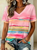 Women'S Pink Art Print Short-Sleeve T-Shirt