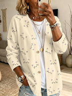 Women'S Cat Print Casual Cardigan