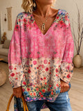 Women'S Floral Art Printed Casual T-Shirt
