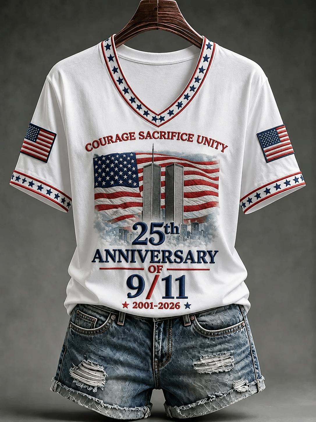 Women's  Retro  9.11 Never Forget Print T-shirt