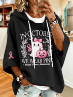 Women'S Vintage In October We Wear Pink Print Hoodie