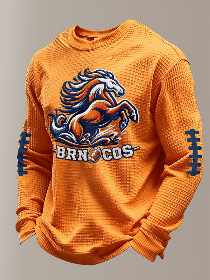 Men'S Football Fans Printed Waffle T-Shirt