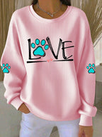 Women's Dog Paw Print Casual Sweatshirt