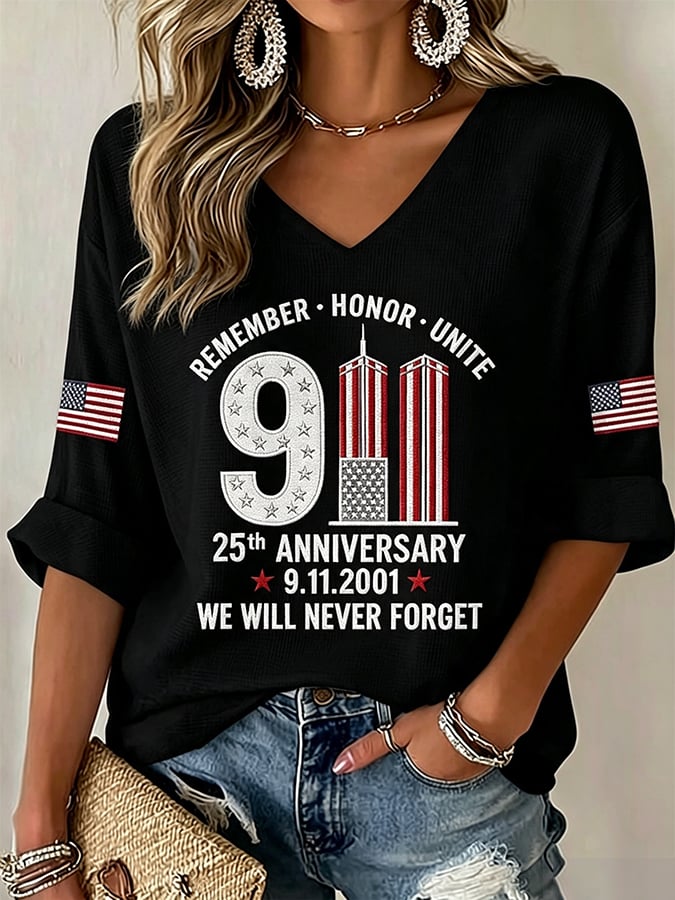Women's Never Forget September 11 Print T-Shirt