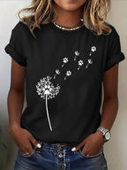 Women'S Paw Print Casual T-Shirt
