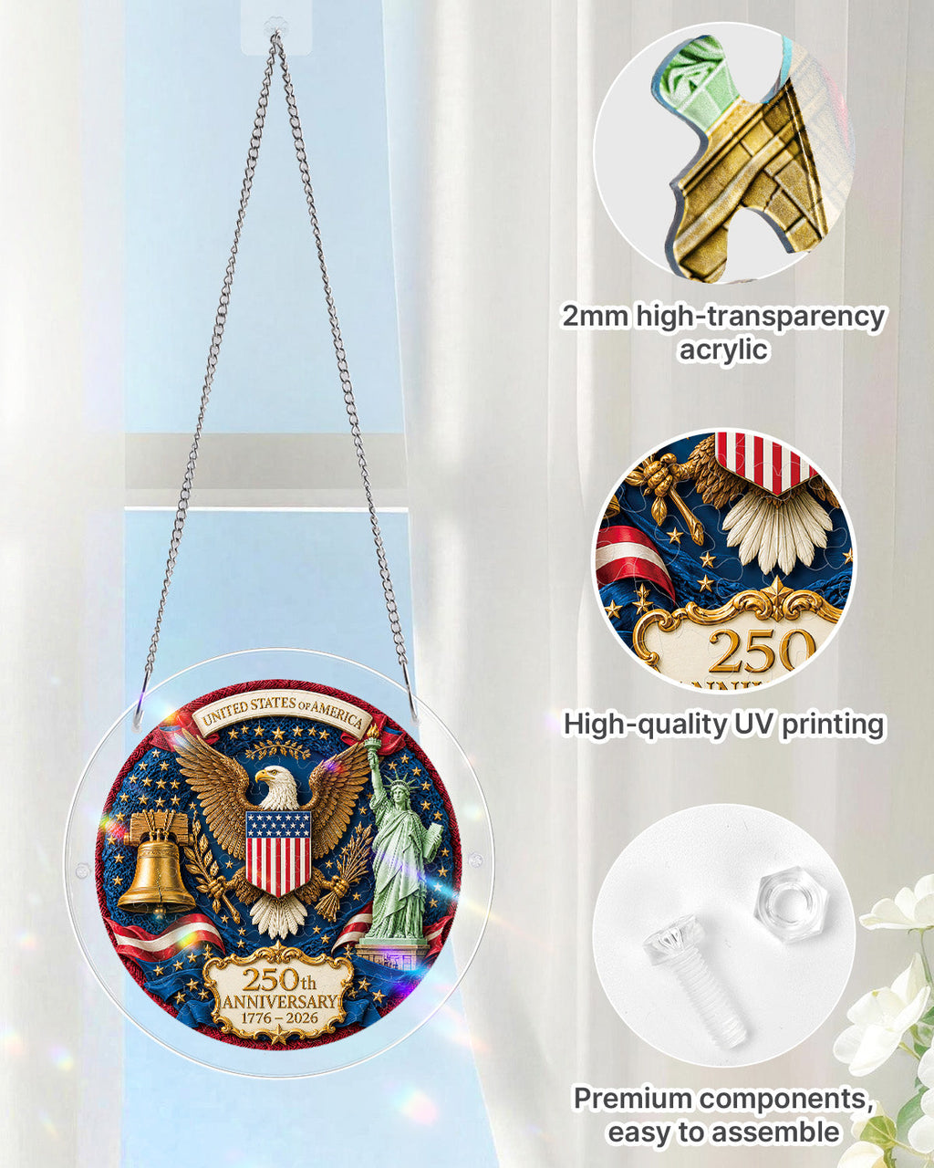 Acrylic Jigsaw Puzzle Suncatcher - Glory of America