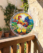 Acrylic Jigsaw Puzzle Suncatcher - Golden Dawn Rooster