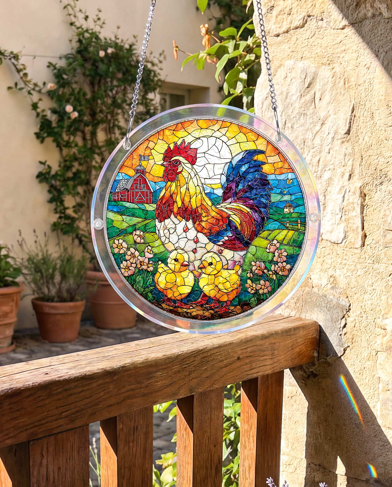 Acrylic Jigsaw Puzzle Suncatcher - Golden Dawn Rooster
