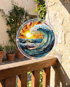 Acrylic Jigsaw Puzzle Suncatcher - Sunflare Ocean Crest