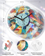 DIY Acrylic Puzzle Clock Kit - Birds in Harmony