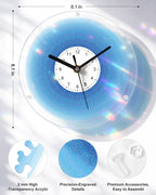 DIY Acrylic Puzzle Clock Kit - Gradient Blue
