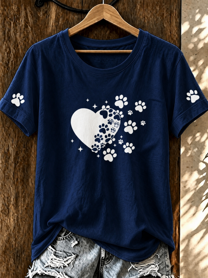 Women'S Cat Printed V-Neck Top