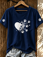 Women'S Cat Printed V-Neck Top
