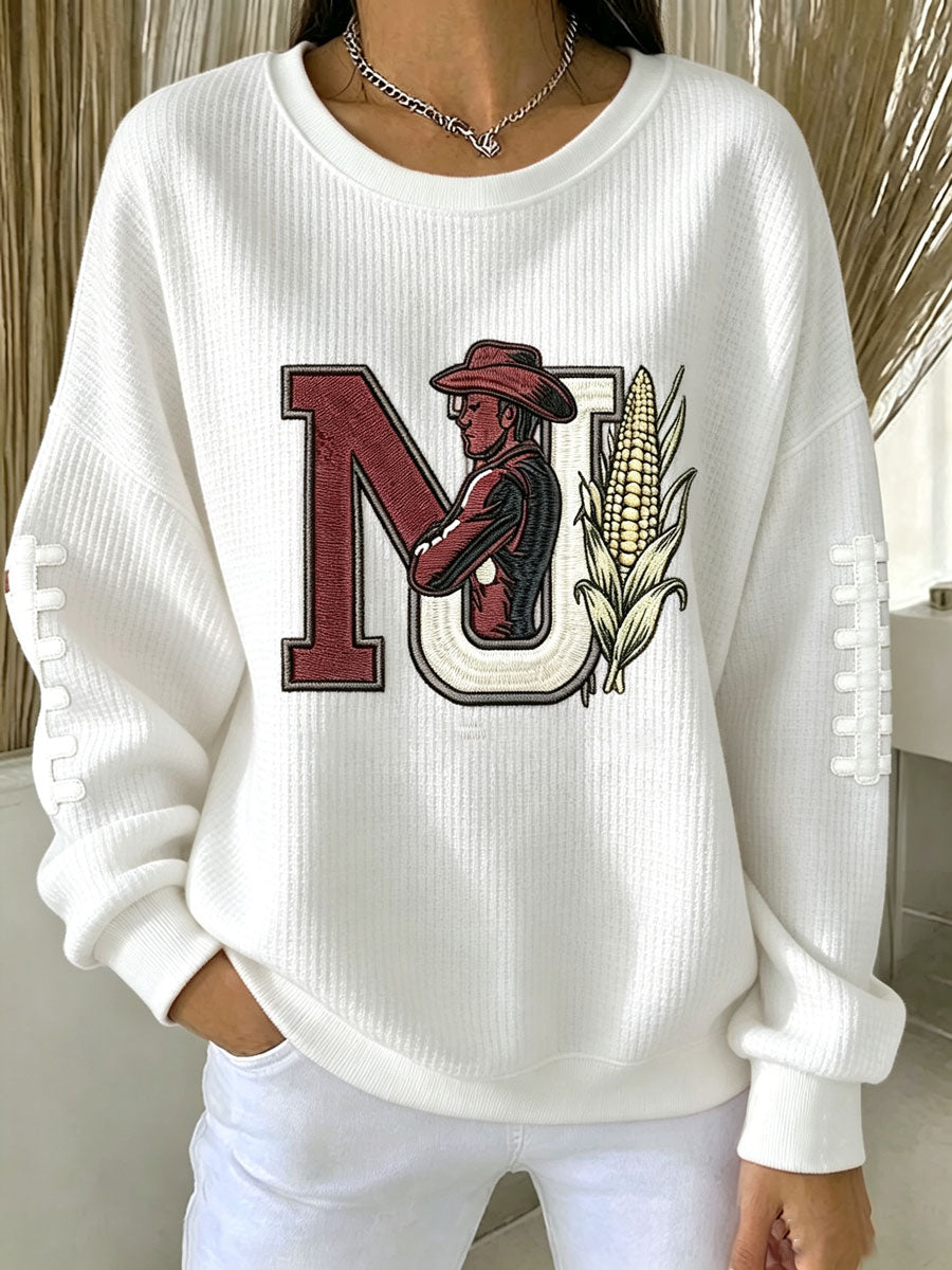 Women'S Football Print Casual Sweatshirt