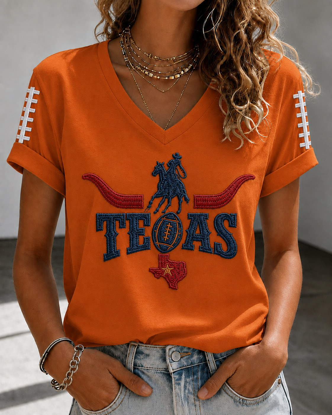 Women'S Football Print Short-Sleeve T-Shirt