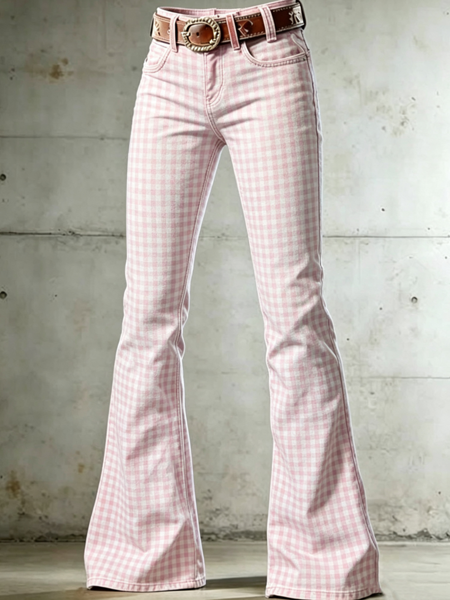 Women's Breast Cancer AwarenessPrinted Casual Jeans