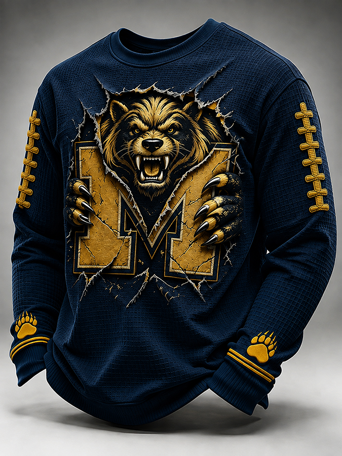 Men'S Football Enthusiast Sports Waffle Top