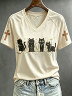 Women's Fun Christian-Themed Cat T-Shirt