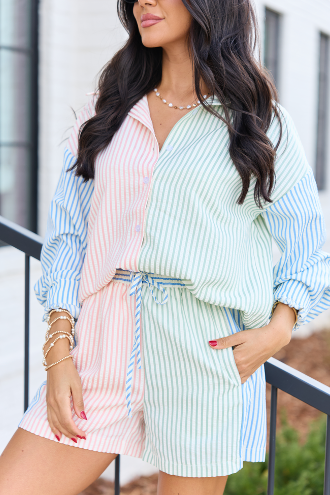 Marlow Multi Stripe Button Up Top FINAL SALE