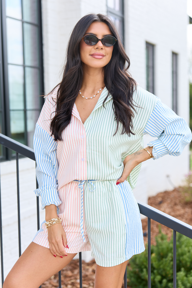 Marlow Multi Stripe Button Up Top FINAL SALE