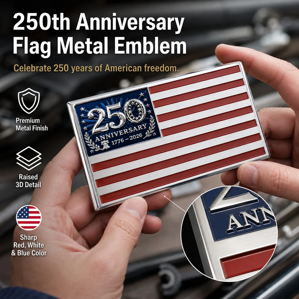 250th Anniversary USA Heritage Car Flag Emblem