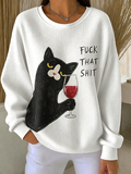 Women'S Cute Cat Printed Casual Sportswear