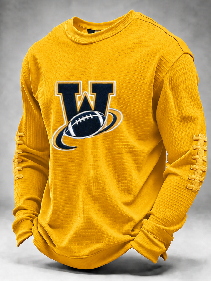 Men'S Football Printed Waffle T-Shirt
