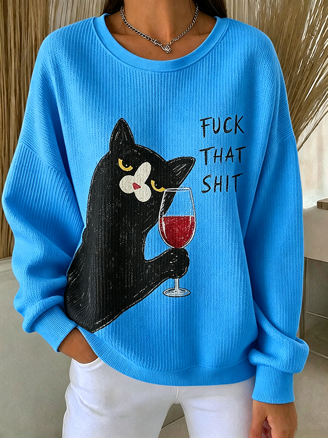 Women'S Cute Cat Printed Casual Sportswear