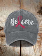 Unisex Breast Cancer Awareness Floral Hat