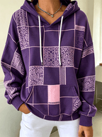 Women's Vintage Hoodie Geometric Hoodie
