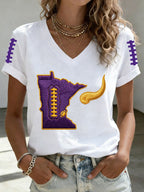 Women'S Football Print Short-Sleeve T-Shirt