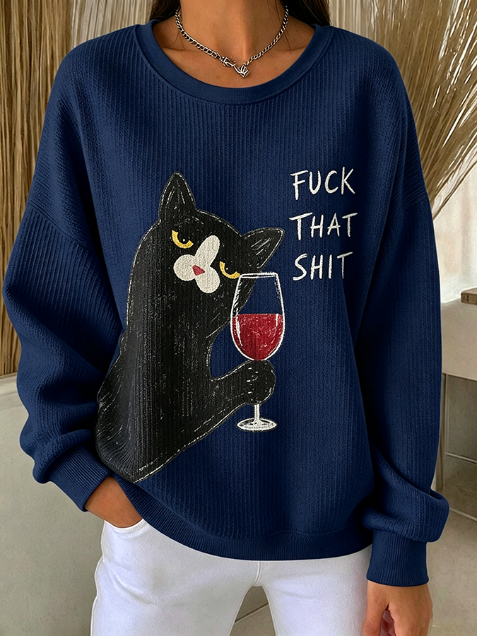 Women'S Cute Cat Printed Casual Sportswear