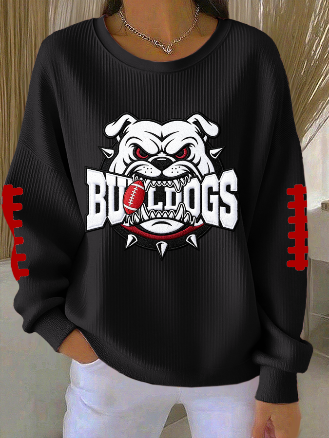 Women'S Football Print Casual Sweatshirt