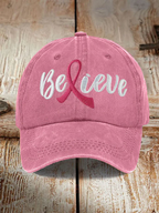 Unisex Breast Cancer Awareness Floral Hat