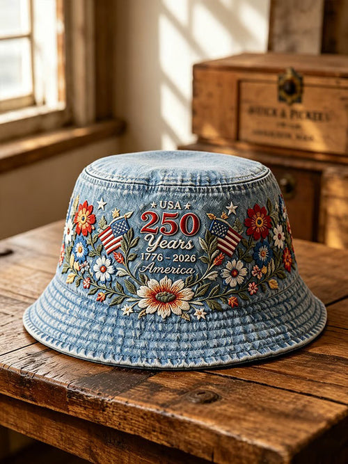 250Th Anniversary Commemorative Free Flower Art Printed Fisherman'S Hat For Men And Women