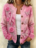 Women's Casual Floral Knitted Cardigan Top