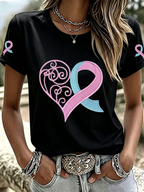 Women'S Breast cancer awareness Printed Casual T-Shirt