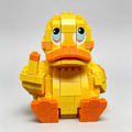 Rolling Eyes Middle Finger Duck Building Blocks