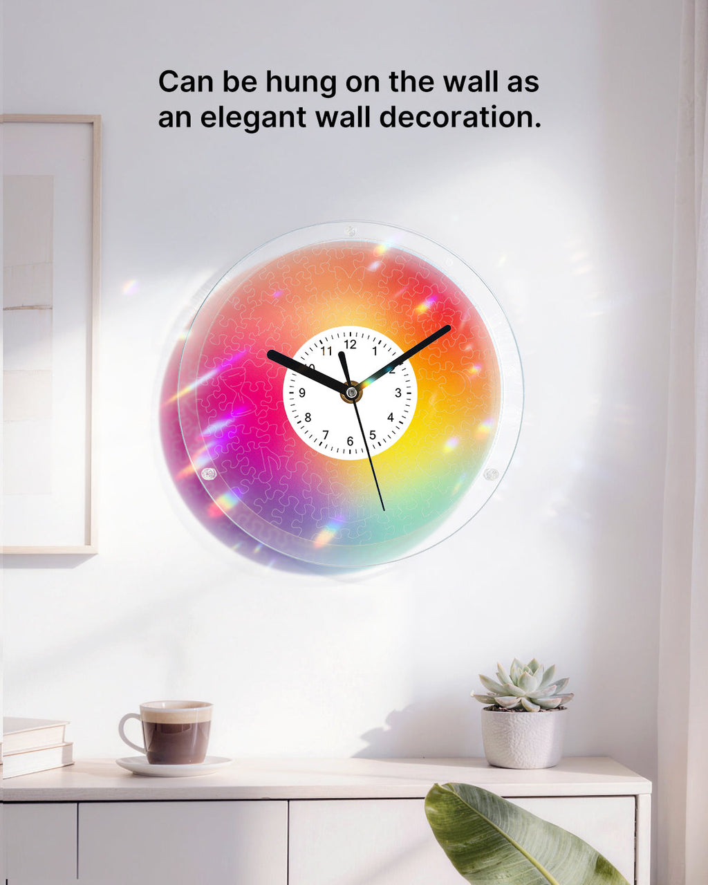 DIY Acrylic Puzzle Clock Kit - Chromatic Blur