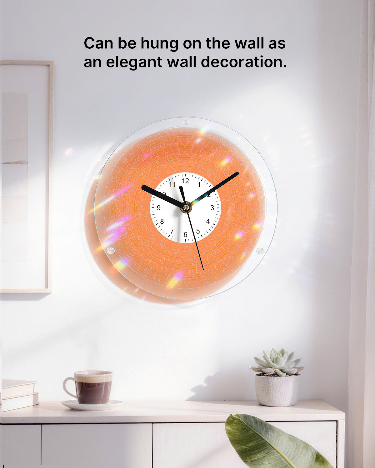 DIY Acrylic Puzzle Clock Kit - Vibrant Orange