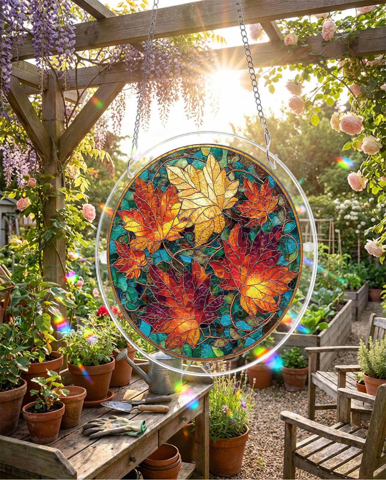 Acrylic Jigsaw Puzzle Suncatcher - Golden Maple
