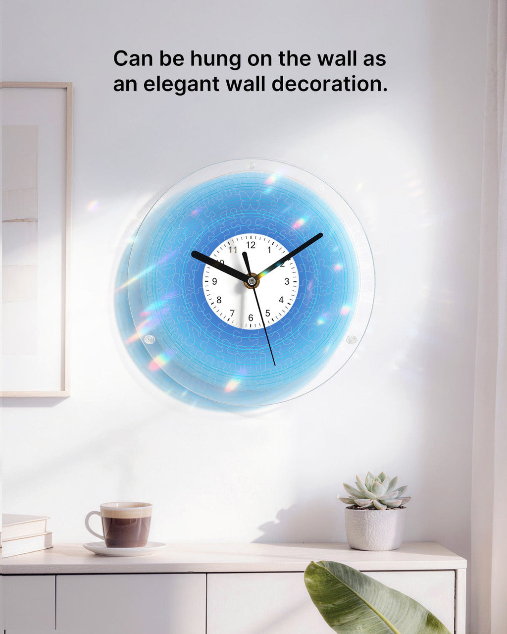 DIY Acrylic Puzzle Clock Kit - Gradient Blue